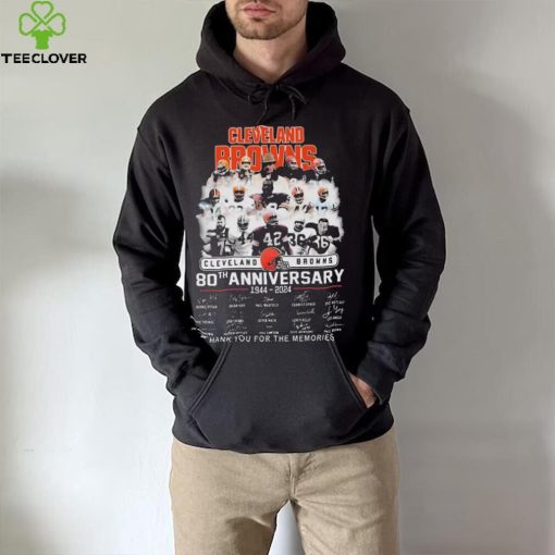 Cleveland browns 80th anniversary 1977 2023 thank you for the memories signatures Cleveland browns hoodie, sweater, longsleeve, shirt v-neck, t-shirt