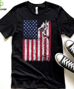 Climbing American Flag USA US Patriotic T Shirt