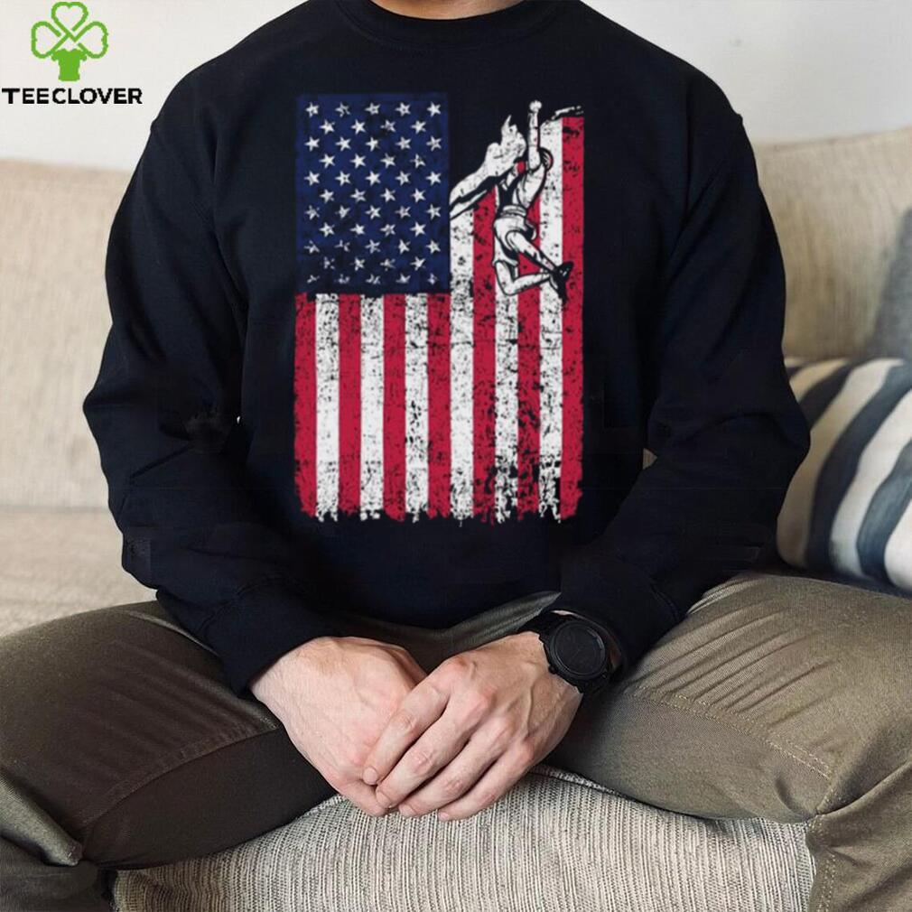 Climbing American Flag USA US Patriotic T Shirt Climbing American Flag USA US Patriotic T Shirt