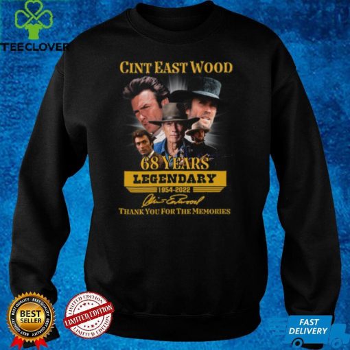 Clint Eastwood 68 years legendary 1954 2022 t hoodie, sweater, longsleeve, shirt v-neck, t-shirt