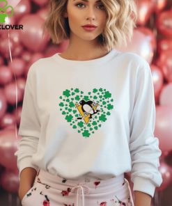 Clover Leaf St Patrick's Day Pittsburgh Penguins Heart Shirt