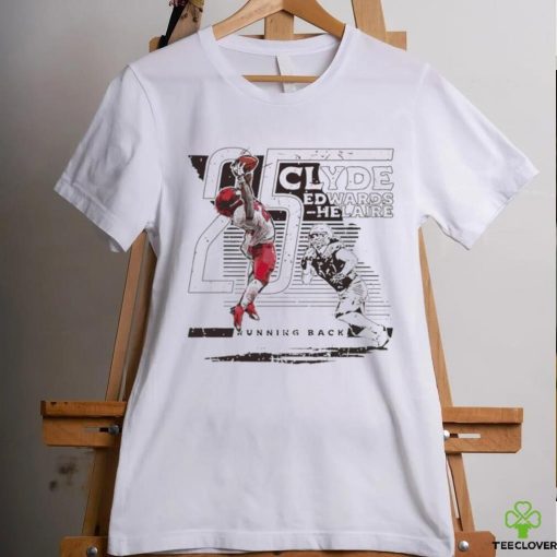 Clyde Edwards Helaire 25 Kansas City Chiefs TD Catch Running back football player silhouette pose shirt