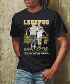 Coach Bluder and Caitlin Clark Legends Hawkeyes Skyline 2024 Signatures Shirt