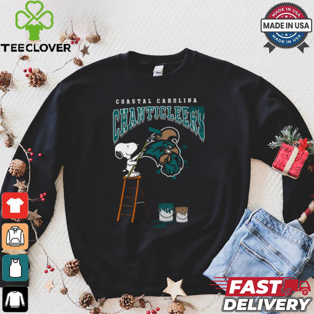 Coastal Carolina Chanticleers Snoopy Painting Shirt Coastal Carolina Chanticleers Snoopy Painting Shirt