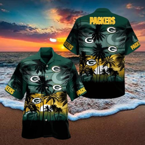 Coconut Sunset Green Green Bay Packers Hawaiian Shirt