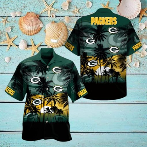 Coconut Sunset Green Green Bay Packers Hawaiian Shirt