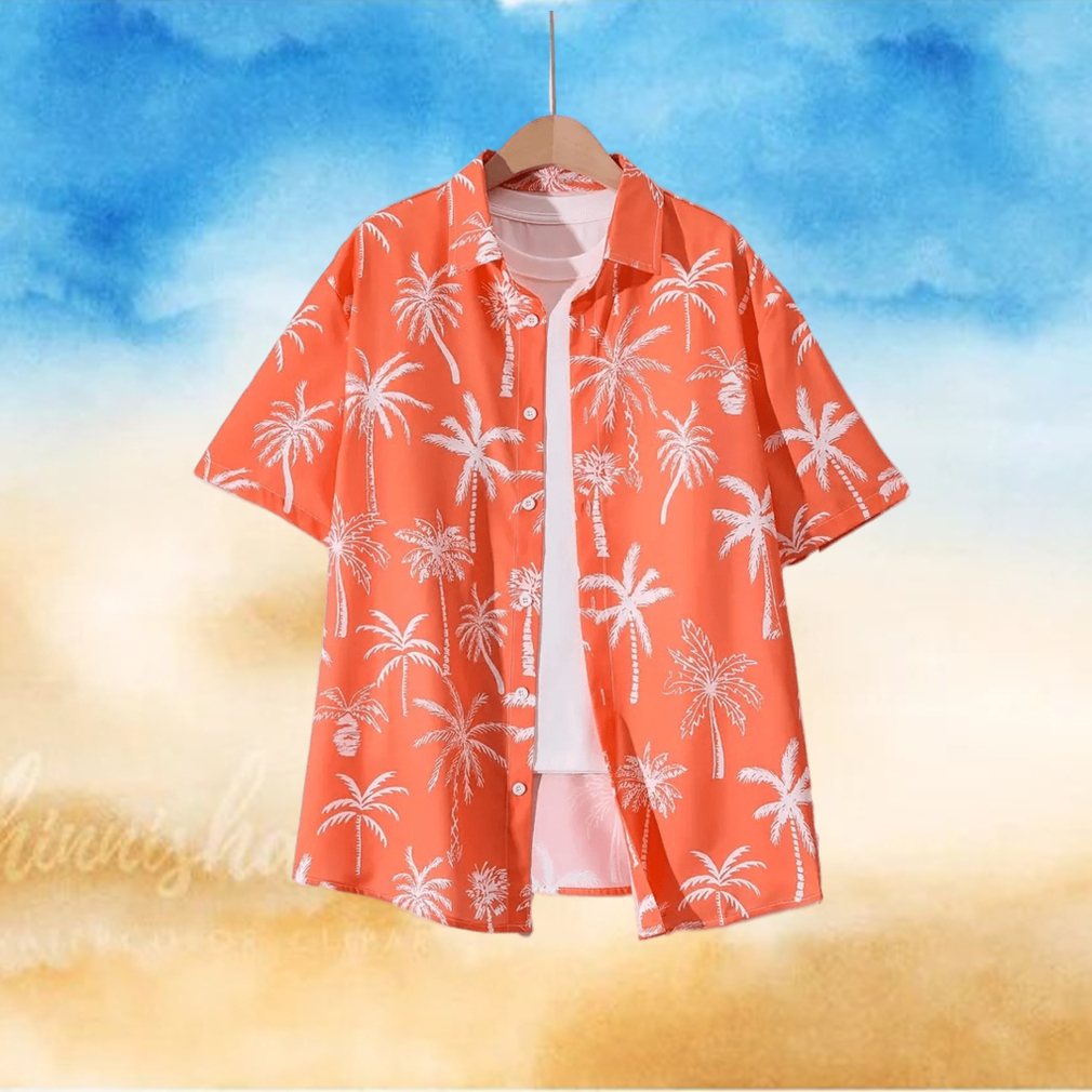 Coconut Tree Pattern Men s Short Sleeve Lapel Shirt Men s Button Up Shirt For Summer Outdoor Vacation Hawaiian Style Coconut Tree Pattern Men s Short Sleeve Lapel Shirt Men s Button Up Shirt For Summer Outdoor Vacation Hawaiian Style