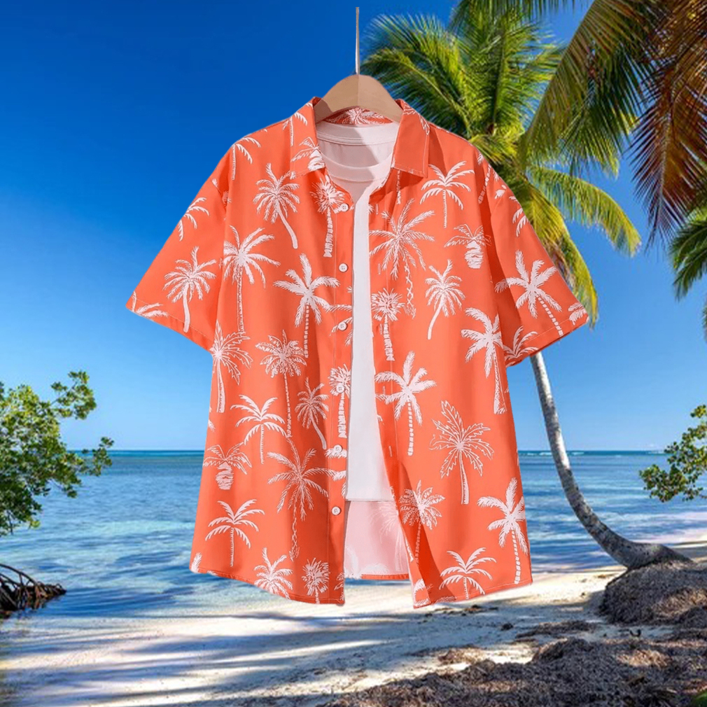 Coconut Tree Pattern Men s Short Sleeve Lapel Shirt Men s Button Up Shirt For Summer Outdoor Vacation Hawaiian Style Coconut Tree Pattern Men s Short Sleeve Lapel Shirt Men s Button Up Shirt For Summer Outdoor Vacation Hawaiian Style