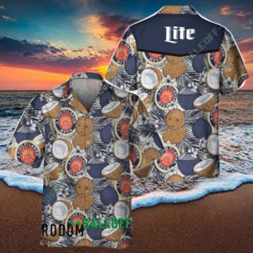 Coconuts Tropical Beach Miller Lite Hawaiian Shirt