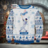 Custom Name Dodgers Ugly Christmas Sweater With Snowflakes