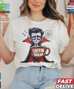 Coffin Break Halloween Vampire With Coffee Shirt