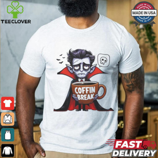 Coffin Break Halloween Vampire With Coffee Shirt