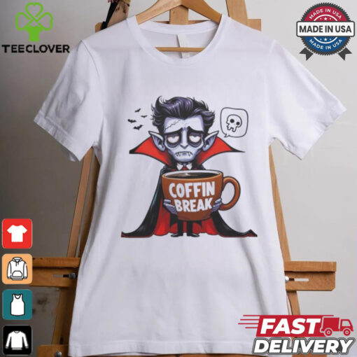 Coffin Break Halloween Vampire With Coffee Shirt