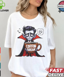 Coffin Break Halloween Vampire With Coffee Shirt