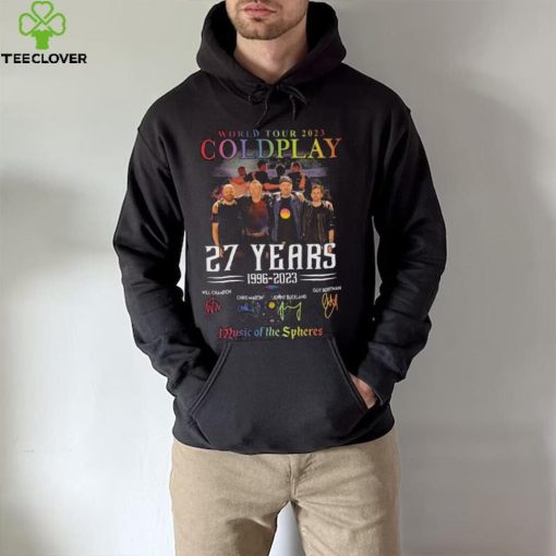 Cold Play 27 Years 1996 2023 Music Of The Spheres signature hoodie, sweater, longsleeve, shirt v-neck, t-shirt