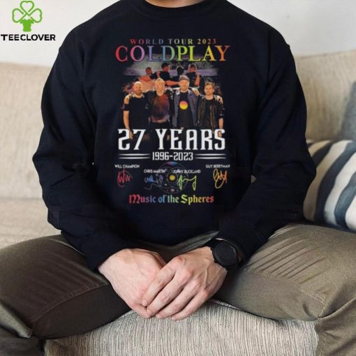 Cold Play 27 Years 1996 2023 Music Of The Spheres signature hoodie, sweater, longsleeve, shirt v-neck, t-shirt