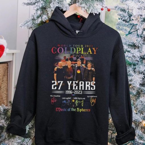 Cold Play 27 Years 1996 2023 Music Of The Spheres signature hoodie, sweater, longsleeve, shirt v-neck, t-shirt