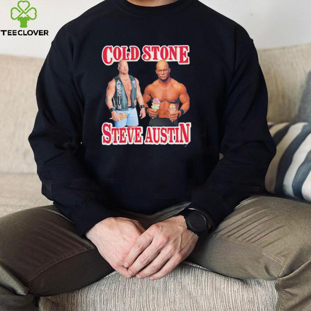 Cold Stone Steve Austin with Ice cream WWE shirt