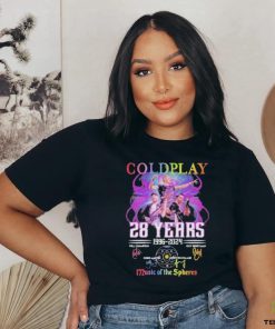 Coldplay 28 Years 1996 2024 World Tour Music Of The Spheres Signatures Shirt 2 Coldplay 28 Years 1996 2024 World Tour Music Of The Spheres Signatures Shirt