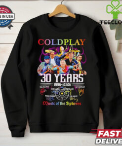 Coldplay 30 Years 1996-2026 Music of the Spheres Shirt, Coldplay fan tee, Music of the Spheres tour shirt, 30th anniversary Coldplay T-shirt, music lover gift