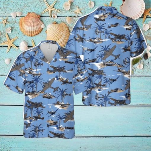 Collage of Allied WWII Aircraft Hawaiian Shirt Summer Vacation Button Shirt