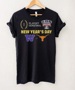 College Football Bowls Games Playoff Semifinal Allstate Sugar Bowl New Year’s Day Logo Washington Huskies Vs Texas Longhorns T shirt 1 College Football Bowls Games Playoff Semifinal Allstate Sugar Bowl New Year’s Day Logo Washington Huskies Vs Texas Longhorns T shirt