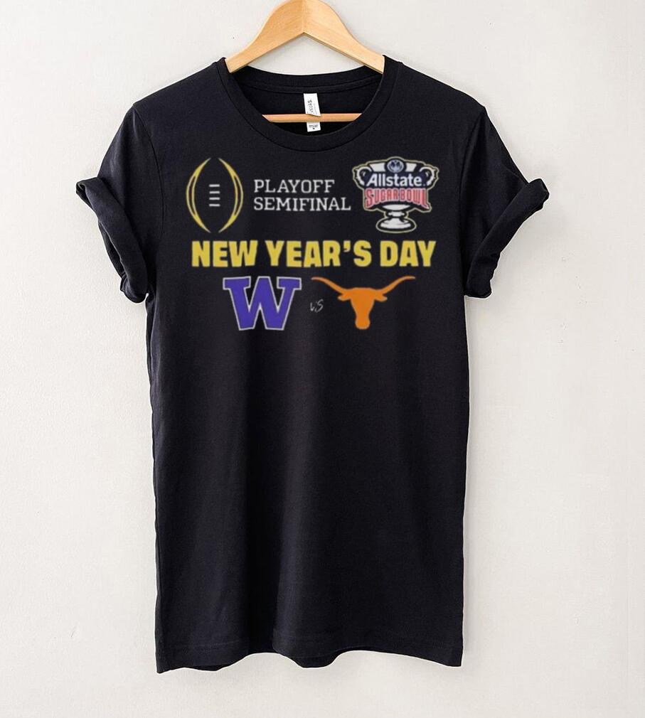 College Football Bowls Games Playoff Semifinal Allstate Sugar Bowl New Year’s Day Logo Washington Huskies Vs Texas Longhorns T shirt College Football Bowls Games Playoff Semifinal Allstate Sugar Bowl New Year’s Day Logo Washington Huskies Vs Texas Longhorns T shirt