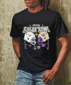 College Football Playoff Semifinal 2024 Allstate Sugar Bowl Helmet Matchup Head To Head Washington Huskies And Texas Longhorns T Shirt