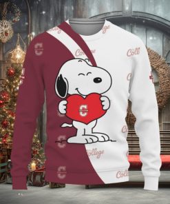 College of Charleston Cougars Snoopy Cute Heart American Sports Team Knitted Christmas Sweater