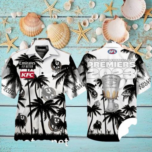 Collingwood Fc Premiers 2023 Afl Palm Tree Hawaiian Shirt