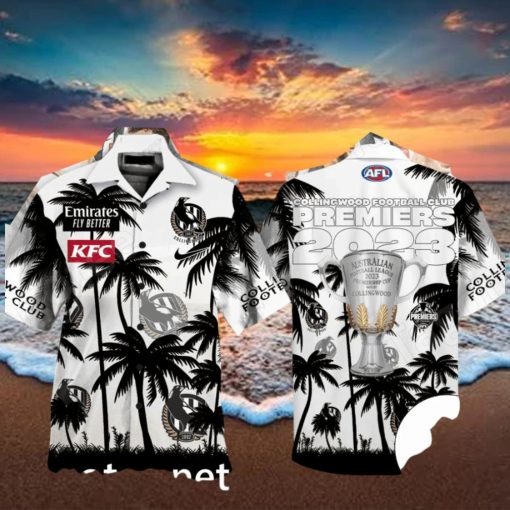 Collingwood Fc Premiers 2023 Afl Palm Tree Hawaiian Shirt