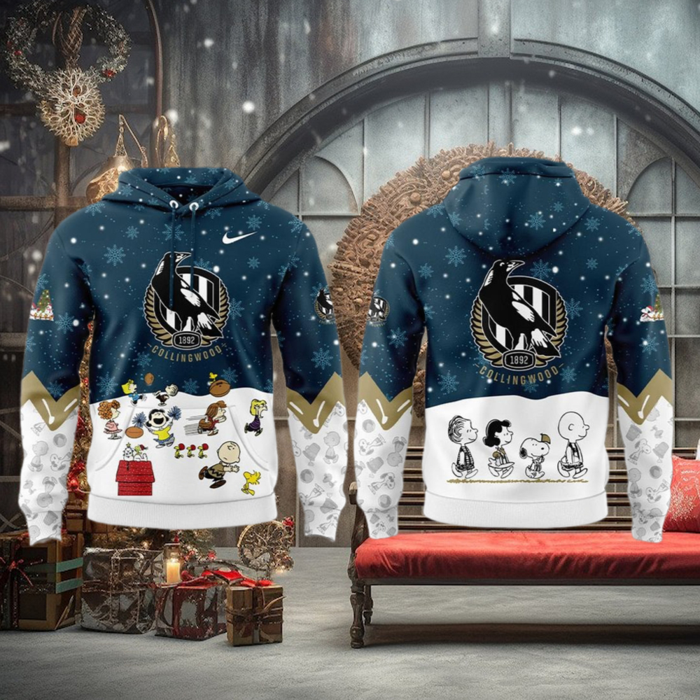 Collingwood Magpies Peanuts & Snoopy Speciality Edition For Fans Hoodie Cap Collingwood Magpies Peanuts & Snoopy Speciality Edition For Fans Hoodie Cap