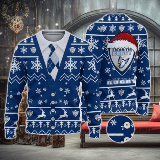 Colomiers Rugby Logo For Fans Santa Hat Ugly Christmas Sweater New Gift For Men And Women