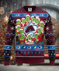 Colorado Avalanche 12 Grinch Xmas Day Christmas Ugly Sweater