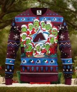 Colorado Avalanche 12 Grinch Xmas Day Christmas Ugly Sweater