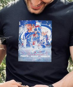Colorado Avalanche Cale Makar is the Franchise leader in points goals assists as a defenseman triple threat signature shirt