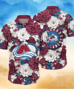 Colorado Avalanche Floral Elegance Hawaiian Shirt