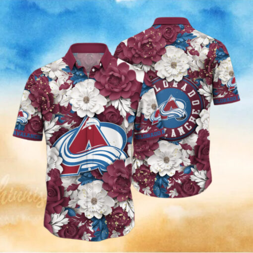 Colorado Avalanche Floral Elegance Hawaiian Shirt