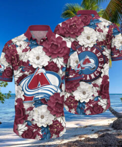 Colorado Avalanche Floral Elegance Hawaiian Shirt