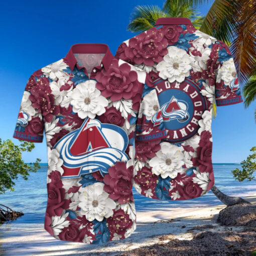Colorado Avalanche Floral Elegance Hawaiian Shirt