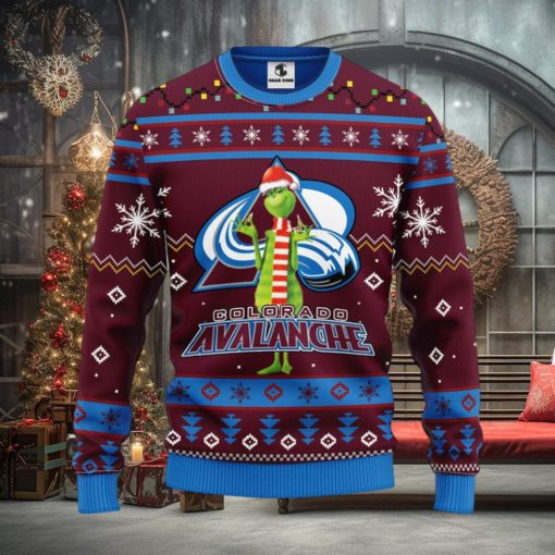 Colorado Avalanche Funny Grinch Christmas Ugly Sweater