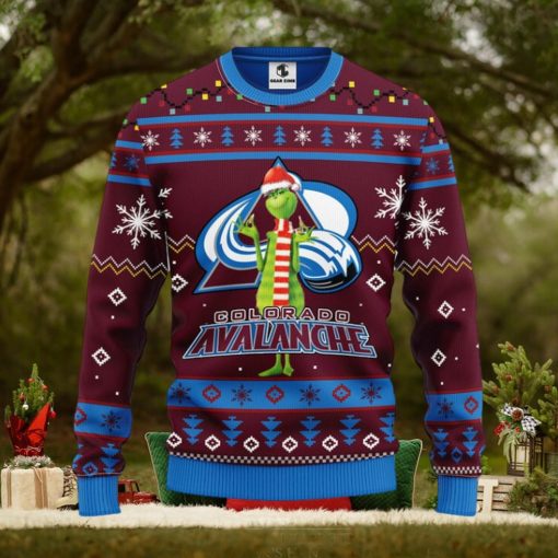 Colorado Avalanche Funny Grinch Christmas Ugly Sweater