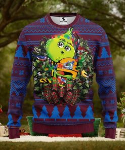 Colorado Avalanche Grinch Hug Christmas Ugly Sweater