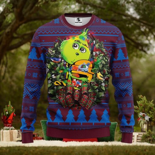 Colorado Avalanche Grinch Hug Christmas Ugly Sweater
