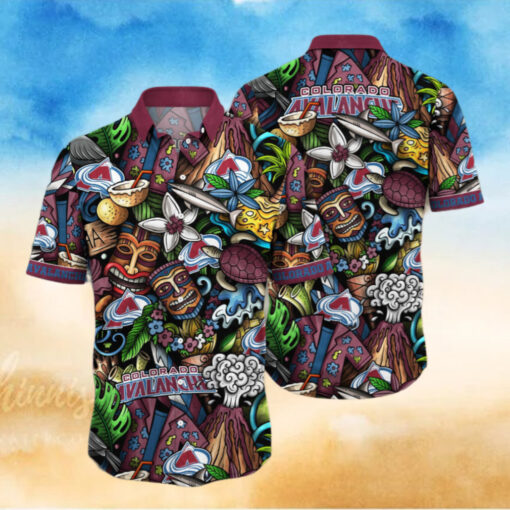 Colorado Avalanche Island Tiki Hawaiian Shirt