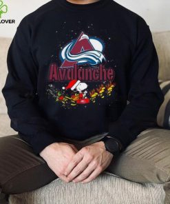 Colorado Avalanche NHL Santa Snoopy and Woodstock Christmas T Shirt