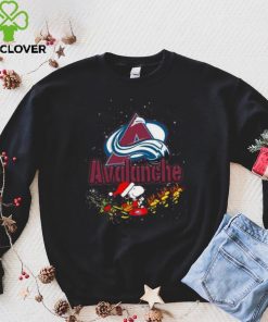 Colorado Avalanche NHL Santa Snoopy and Woodstock Christmas T Shirt