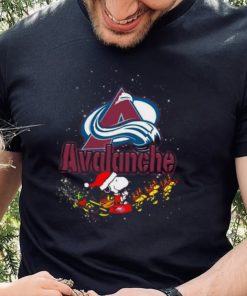 Colorado Avalanche NHL Santa Snoopy and Woodstock Christmas T Shirt