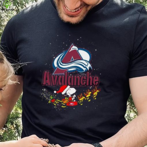 Colorado Avalanche NHL Santa Snoopy and Woodstock Christmas T Shirt