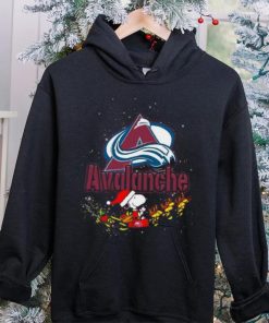 Colorado Avalanche NHL Santa Snoopy and Woodstock Christmas T Shirt